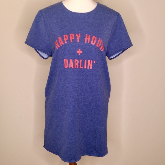 Dress Forum Happy Hour + Darlin' Knit Shift T-shirt Dress Sz L - Picture 3 of 8